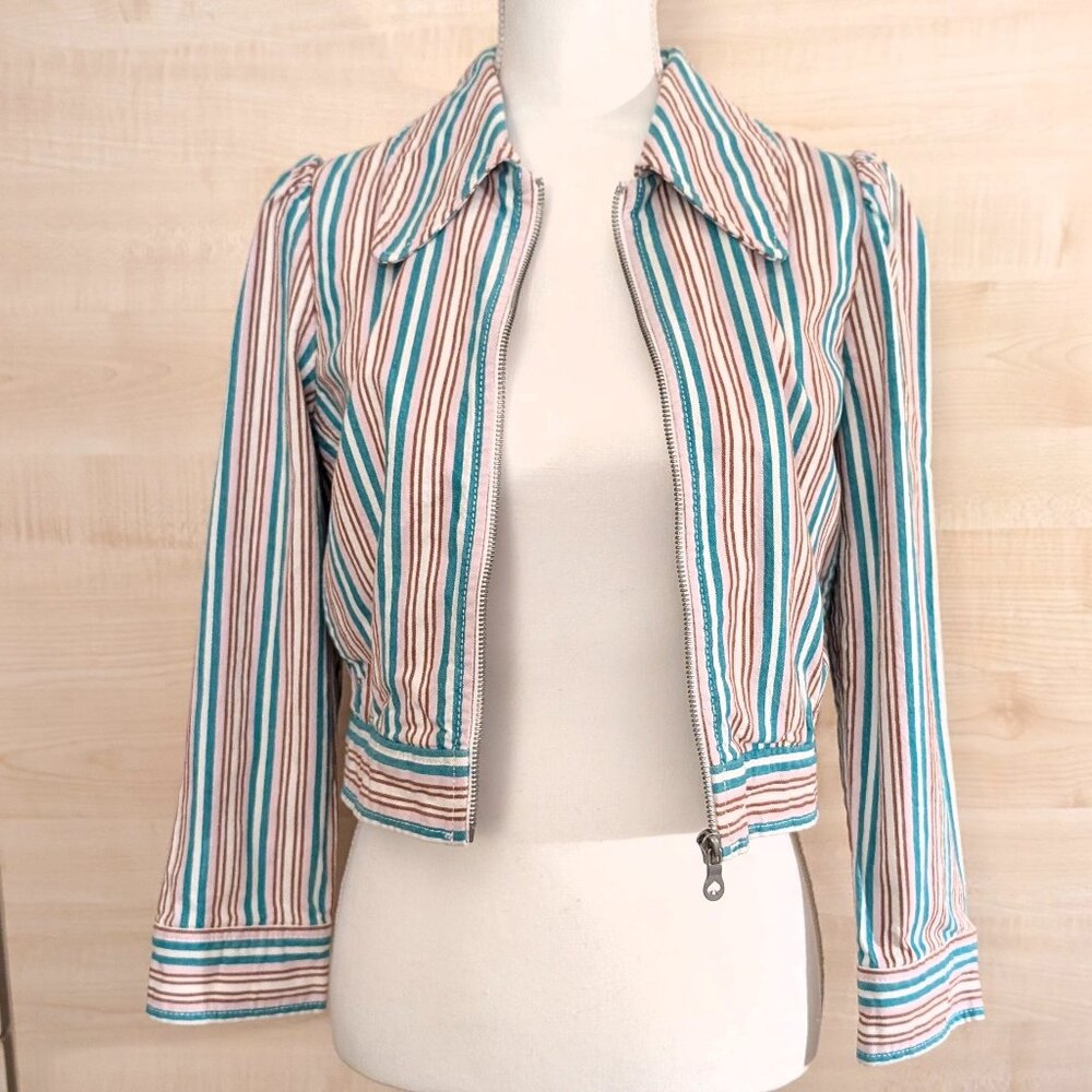 Kate Spade Striped Cropped Jacket